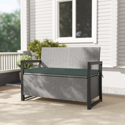 RattanLoveseat with Built-in Coffee Table