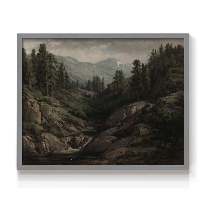 Paysages rétro-CDXLVI - impression encadrée - réaménageable, H 16 po x l 20 po, Grey