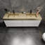 Ensemble de meuble-lavabo mural blanc brillant 72 po avec lavabo en acier doré Lux
