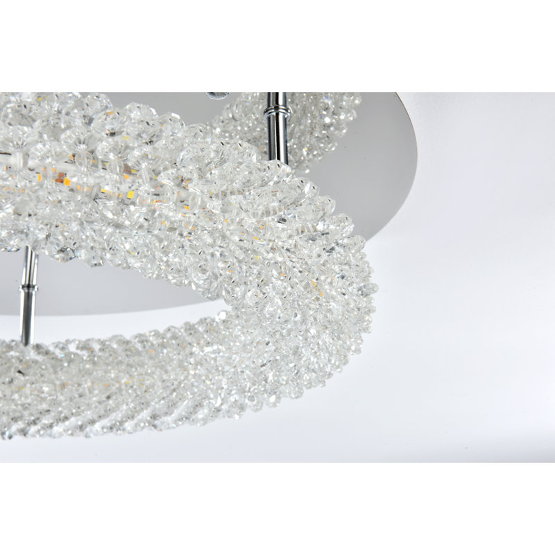 Bridgeton LED Semi Flush Mount, Chrome, 5.5" H x 18" W x 18" D