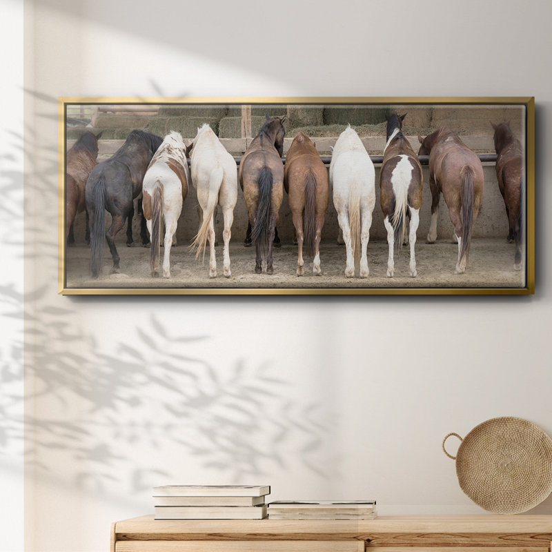 Haystack Happy- Framed Canvas, 24" H x 60" W
