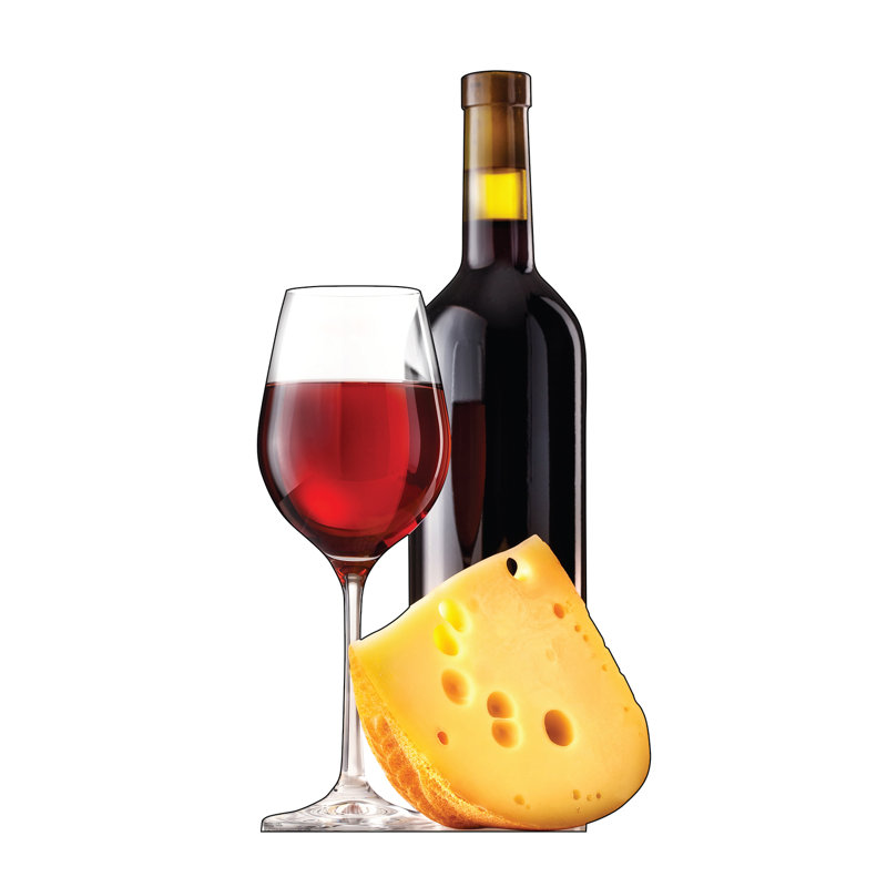 Life-Size Cheese and Wine Cardboard Cutout Standee