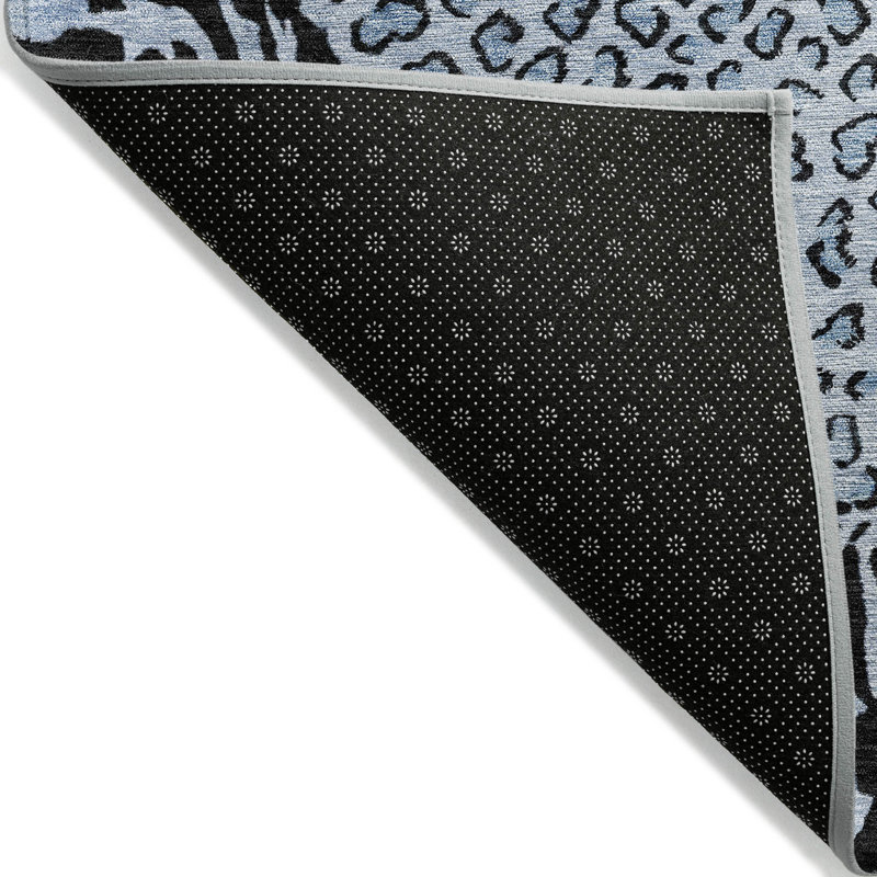 Tapis intérieur lavable à imprimé animal 3 pi x 5 pi bleu