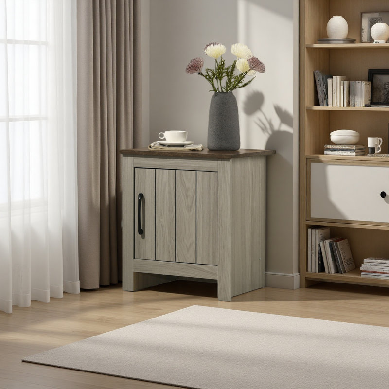 Table de bout l 16 po, table d'appoint, table de chevet avec porte d'armoire