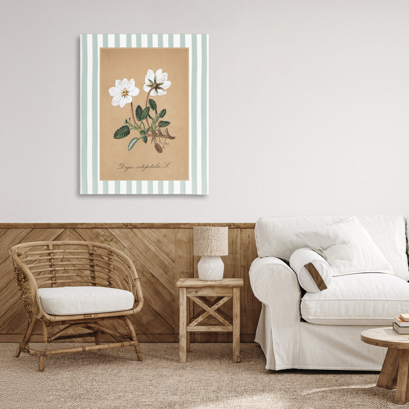 Toile blanche à rayures blanches et vertes, design avec lettres et doublure, H 30 po x l 24 po