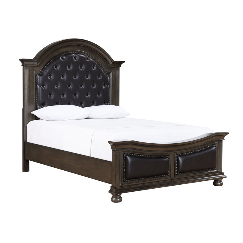 Lit plateforme en cuir Katwa, Grand