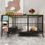 Cage pour animaux avec roulettes - cadre en fer et cadre de rangement pour garde-corps beige + noir-703840029