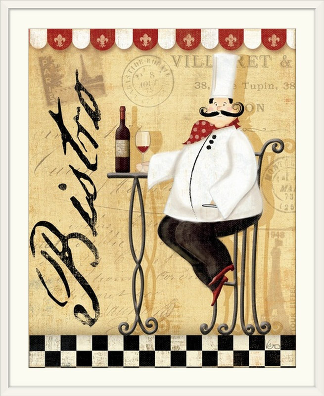 « i » par veronique charron, affiche rétro Chef's Break, H 30 po x l 24 po x P 1,5 po, Toile