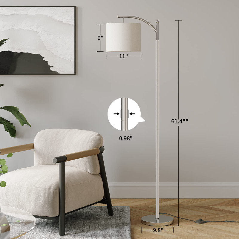Manolya Black Traditional Floor Lamp, Silver