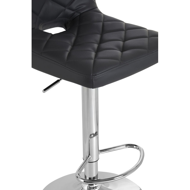 Peter Swivel Upholstered Adjustable Height Counter Stool with Metal Frame, Grey