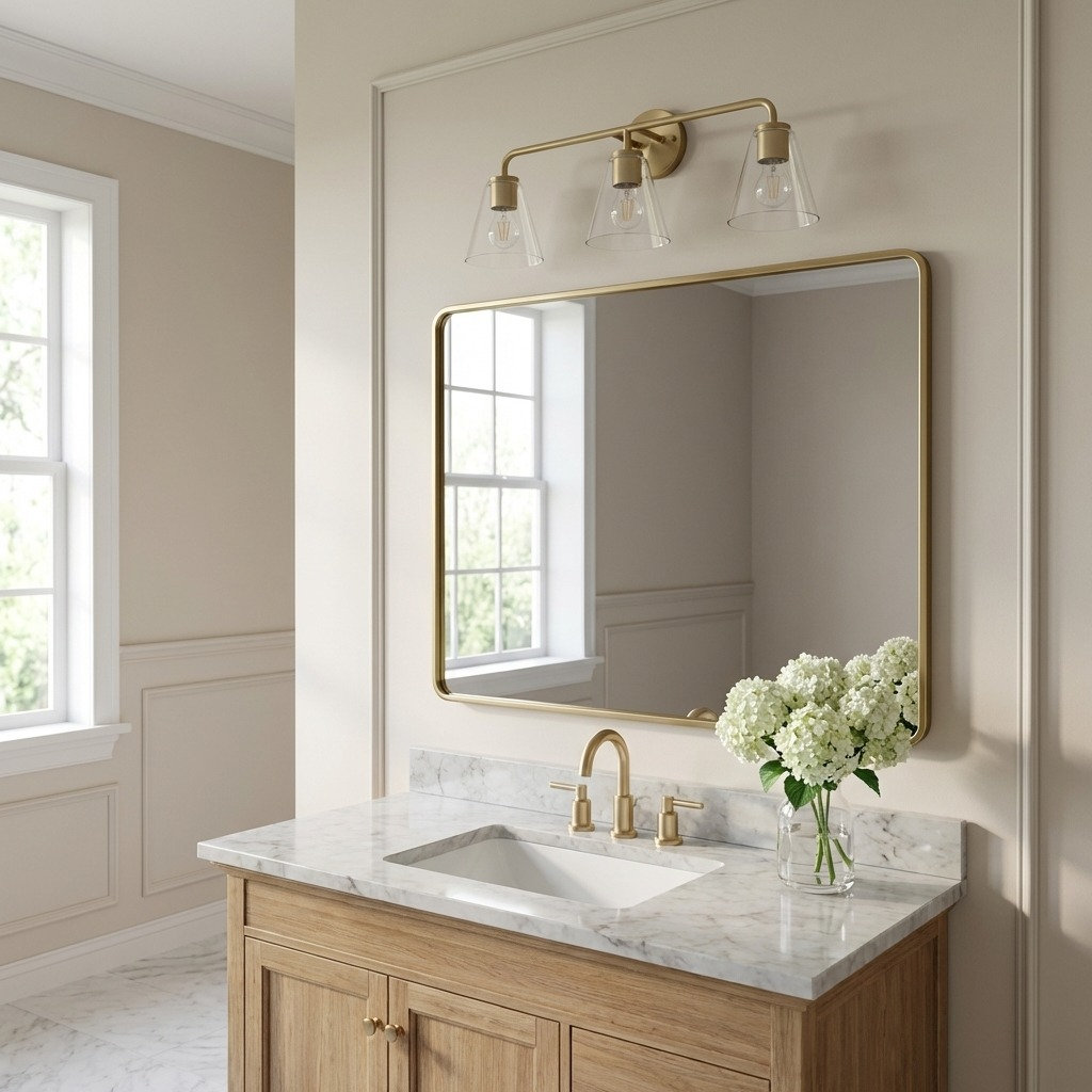  Hayden Dimmable 17"W 2-light Bath Vanity , Clear, Satin Brass, 3
