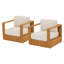 Fauteuil d'extérieur en bois de teck 2 pièces avec coussins-1486443483