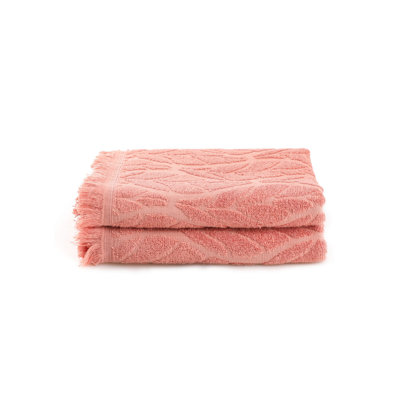 Premium Hand Towel Set (2 Pieces), Salmon Color, 19.7 x 35.4 inches | 100% Cotton, 12 oz/yd² | Soft & Absorbent, Machine Washable at 104°F | Perfect for Bathroom, Spa & Everyday Use, Luxurious Comfort