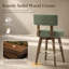 Tabouret de bar pivotant rembourré avec structure en bois massif et repose-pieds plaqué or-129235216
