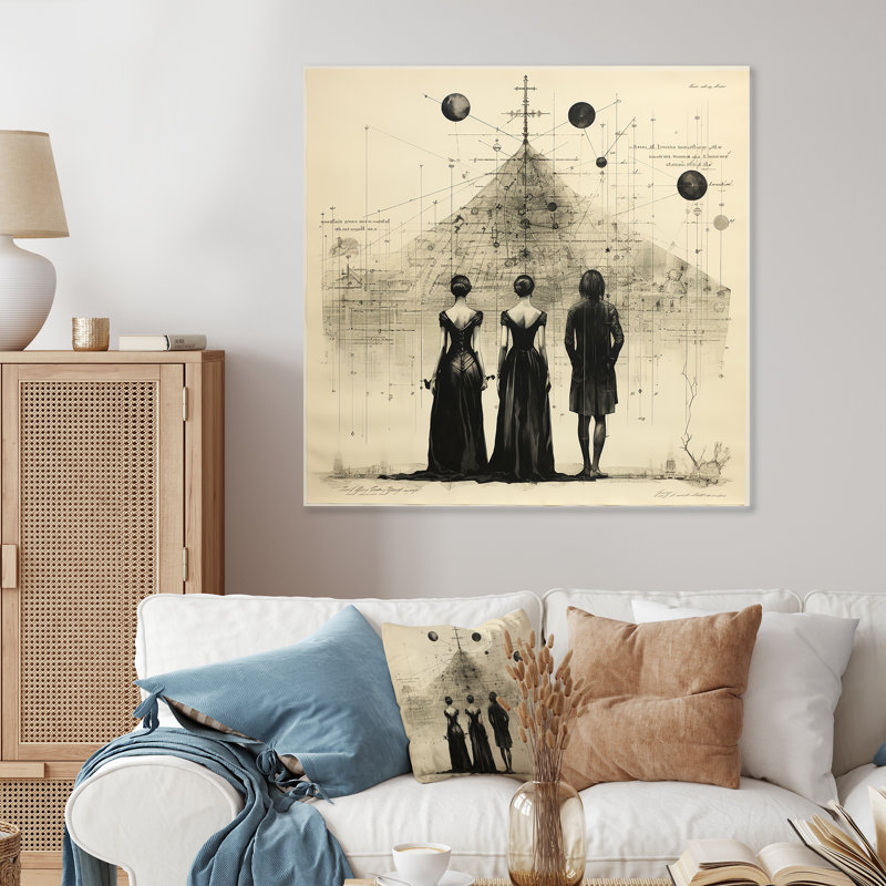 Sorcière enchantée, collage surréel I - art mural surréalisme en métal, H 16 po x l 16 po x P 1 po