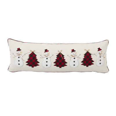 Snowman And Christmas Tree Throw Pillow Cover