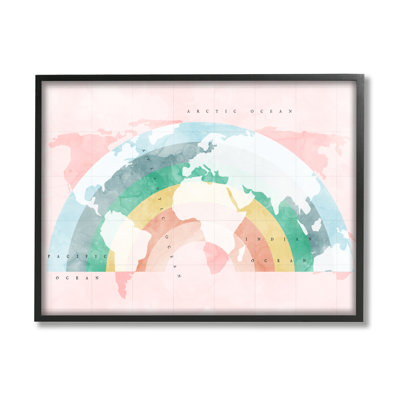 Carte du monde avec art moderne arc-en-ciel