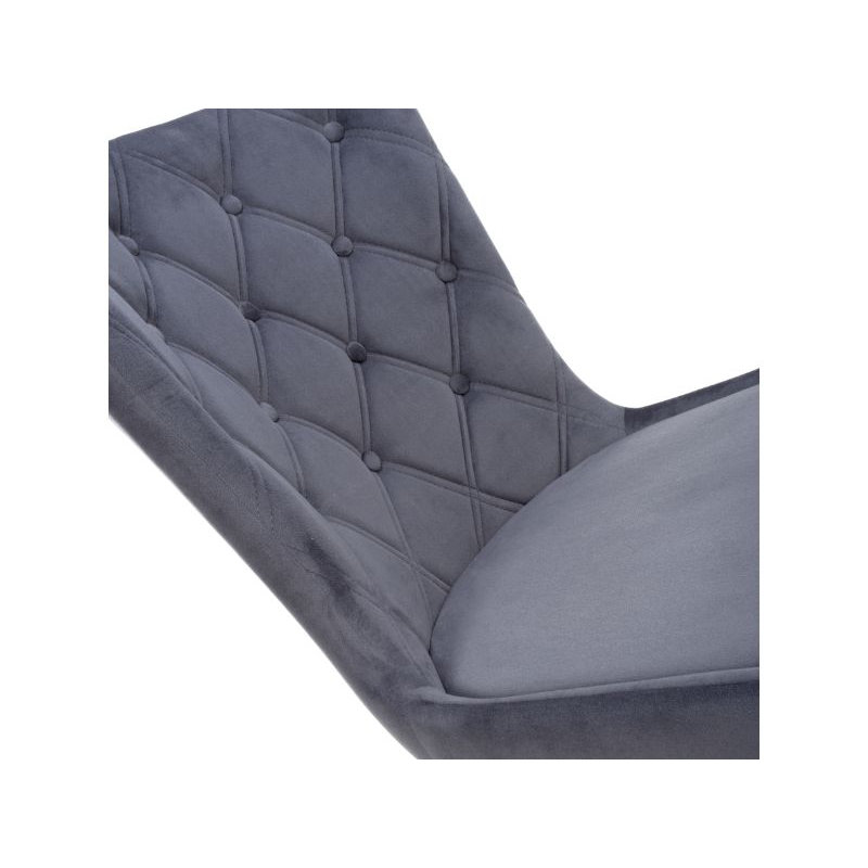 Padmukh 49cm H Tufted Velvet Upholstered Side Chair, Grey