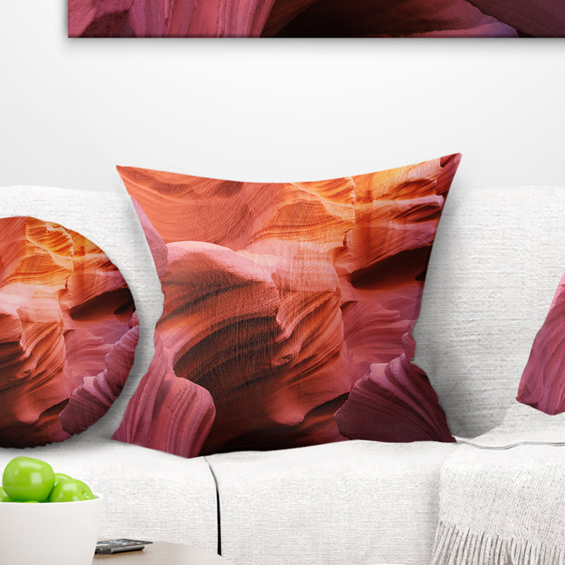 Coussin Landscape Antelope Canyon, 18 po x 18 po, Coussin décoratif