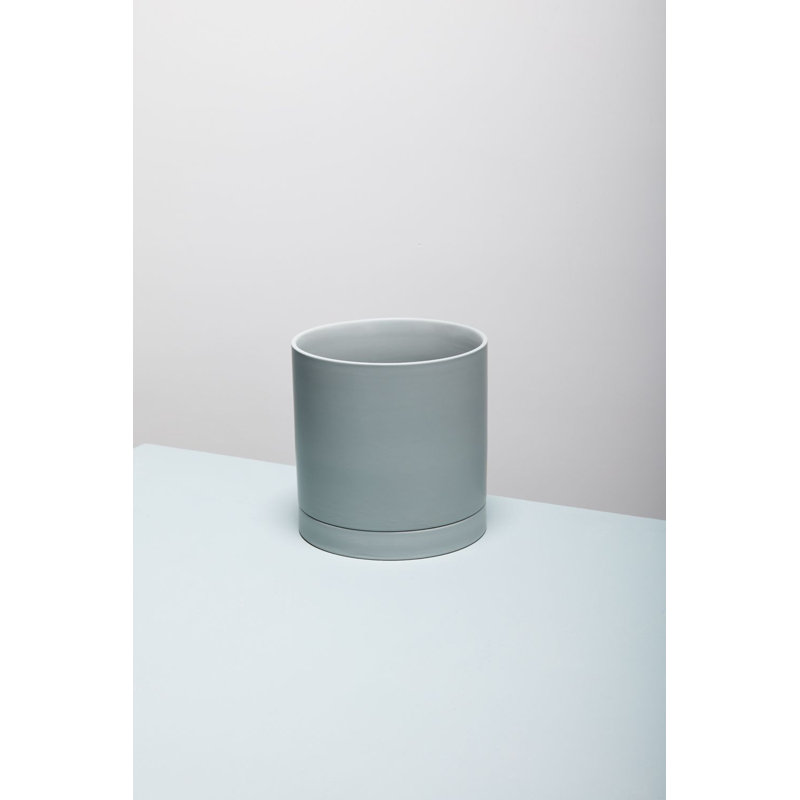Pot de fleurs en céramique Carlotta, Vert, H 10 po x l 10 po x P 10 po