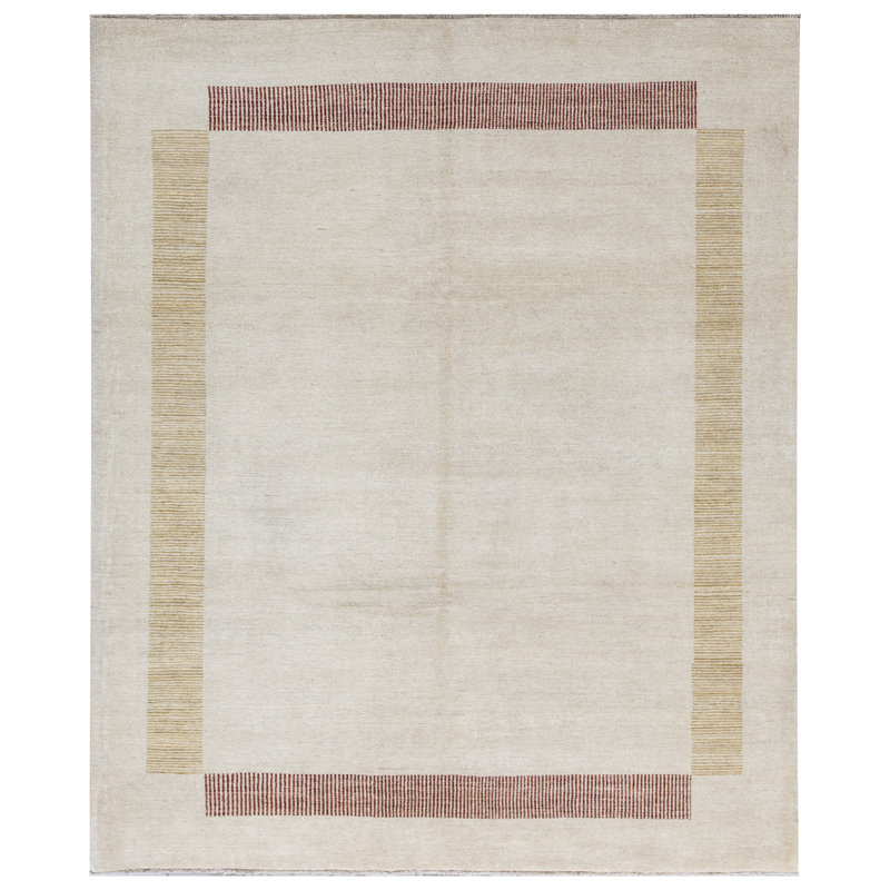 Gabbeh Hand-Knotted High-Quality Ivory Area Rug