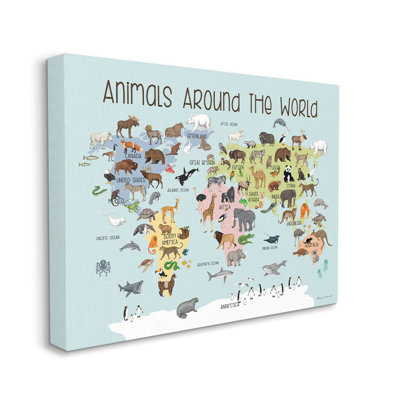 Carte «Animaux autour du monde» par Sally Swatland - impression
