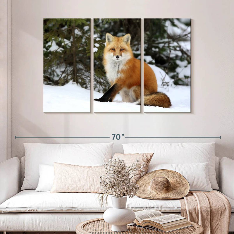 Brampt Winter Red Fox, 32" H x 50" W