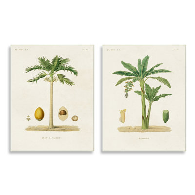 Illustration minimaliste du palmier vert minimaliste par World Art Group - ensemble de 2 peintures