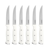 6Pc White Triple Rivet Steak Knife Set