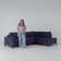 Bridgeview 109.8" Wide Chenille Fabric Cushion Back Upholstered L-Shaped Sectional Solid Wood Frame