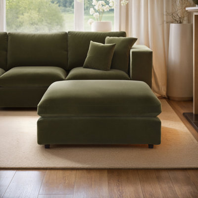 Asher Footstool Beige Boucle