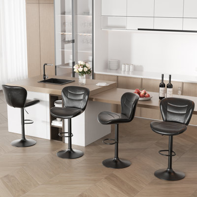 Adjustable Height Counter Stool with Metal Frame