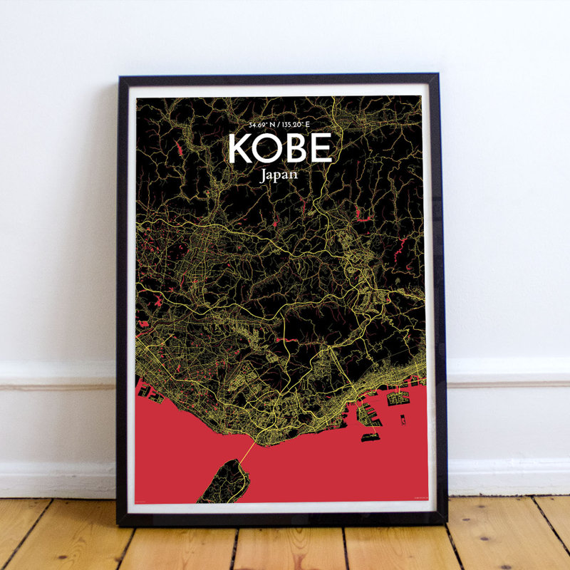 Kobe - No Frame Print, 60.2 cm H x 27.9 cm W x 0.1 cm D