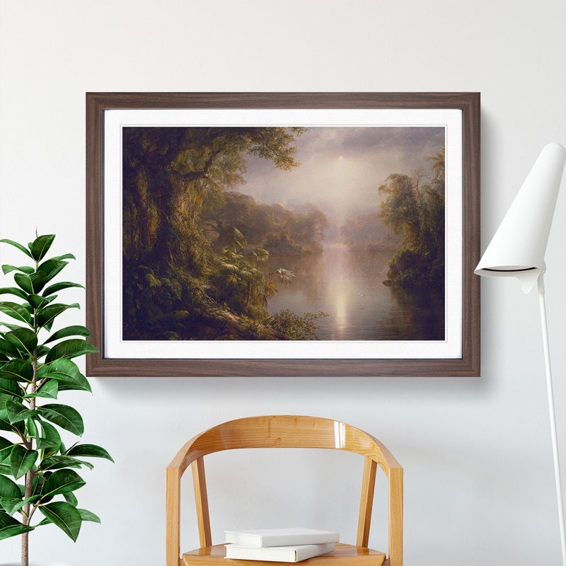 The River of Light by Frederic Edwin Church - Picture Frame Painting, 27cm H x 36cm W x 2cm D, Walnut Framed