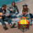 Round Steel Wood Burning Fire Pit with Lid