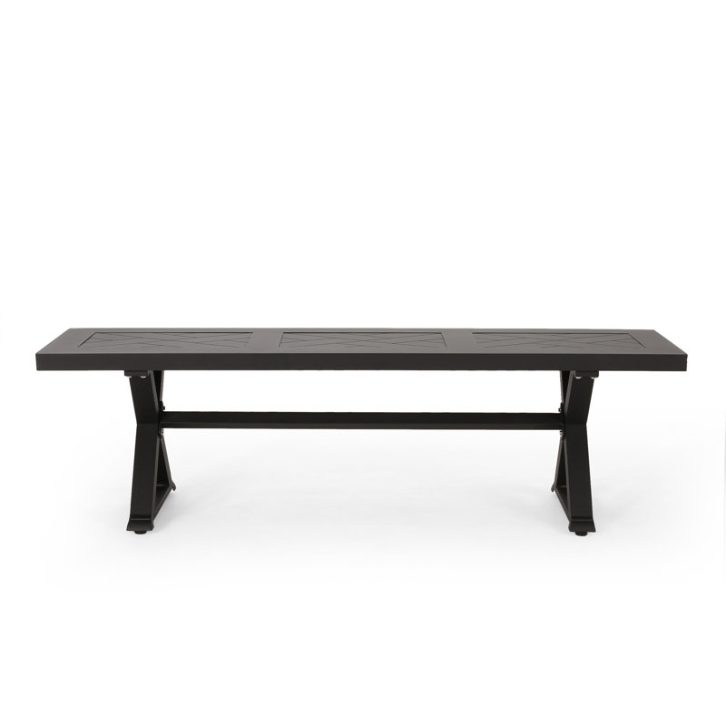 Banc de salle à manger d'extérieur, noir mat antique