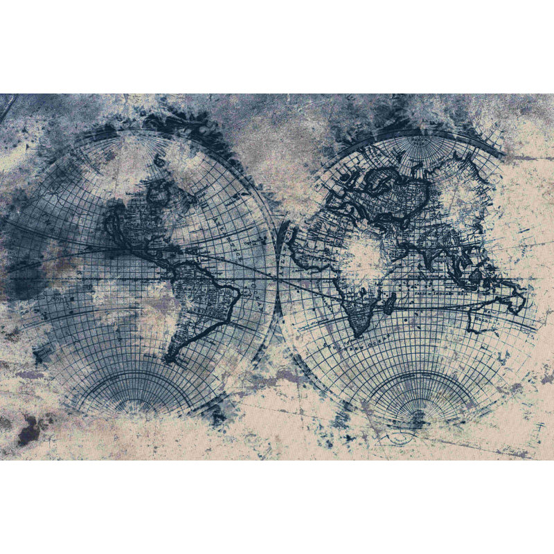«Distressed World 2», reproduction d'art sur toile tendue, H 8 po x l 12 po