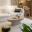 Beige Fibreglass Oval Coffee Table-129104719-129104717