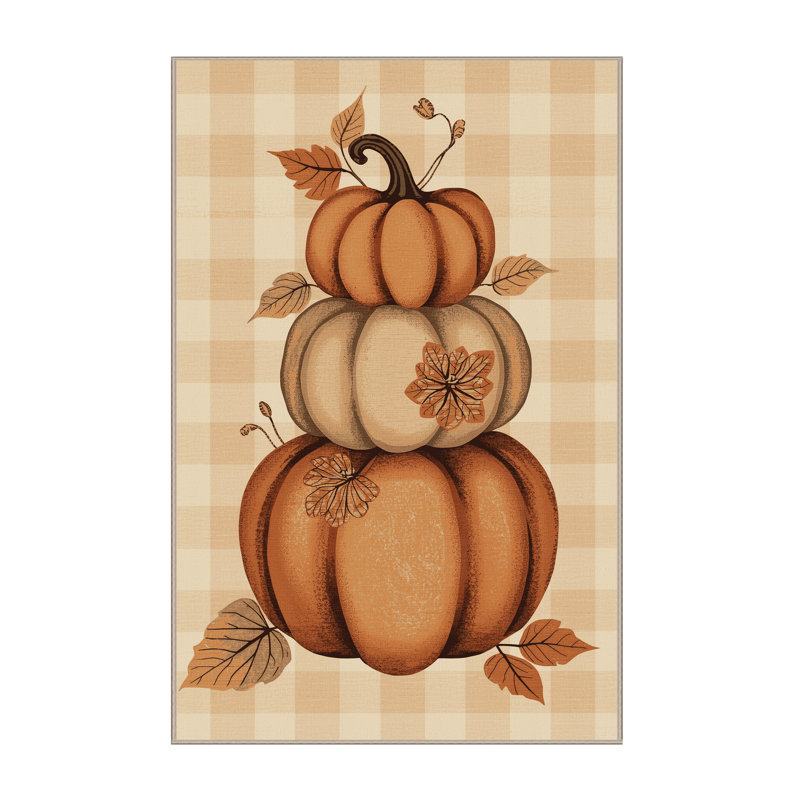Machine Washable Midtown Halloween Modern & Contemporary Abstract Rug in Beige – Beige Binding, 8x12