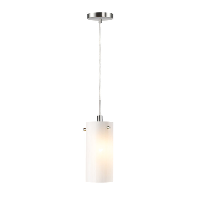1 - Light Single Pendant, Mosaic Purple Glass, Nickel