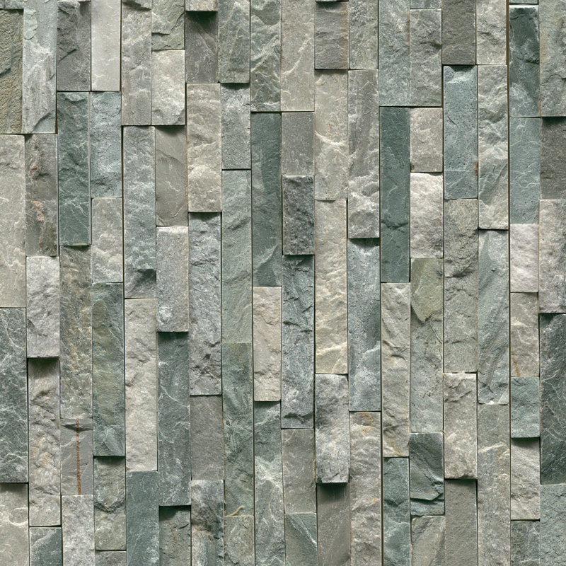 Stonecrest 9 in. x 24 in. Split Face Natural Stone Ledger Panel Wall Tile, Cobalt Mist