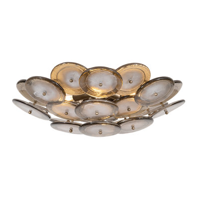 Wassama 20" 4-Light Piastre Glass Flush Mount