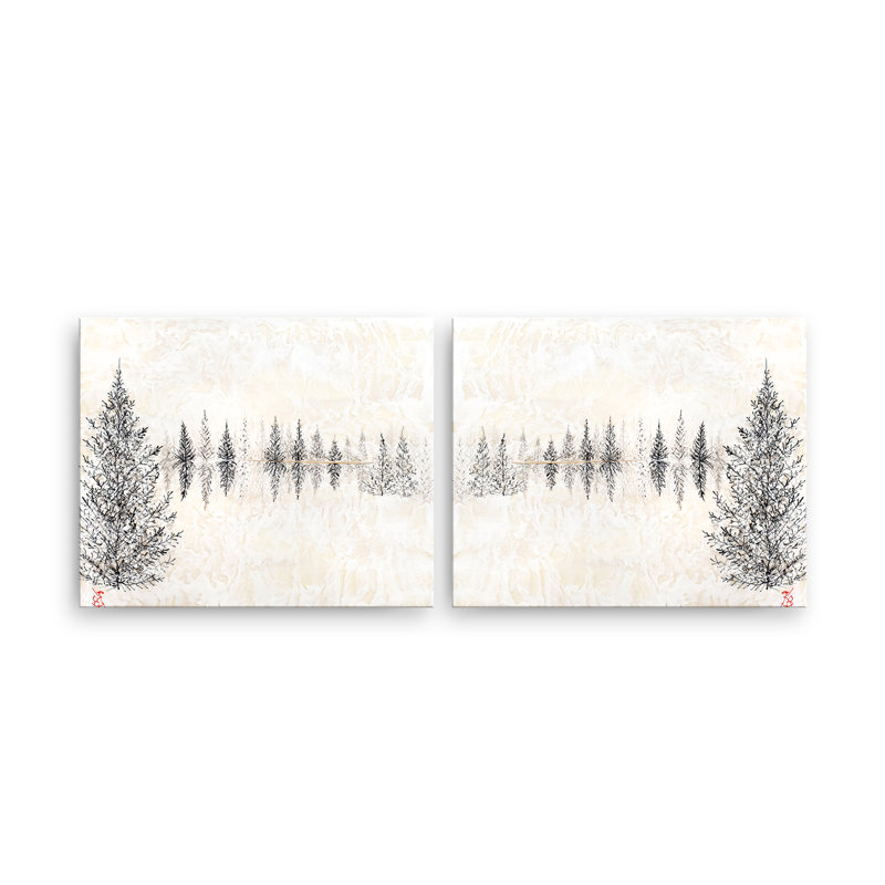 " Monoscape V-II " by Karen Biery 2 - Pieces, Wrapped Canvas, 16" H x 40" W