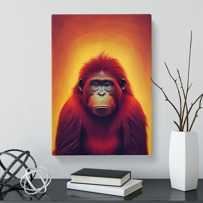 Orangutan Sunset - Wrapped Canvas, 76cm H x 50cm W x 3cm D