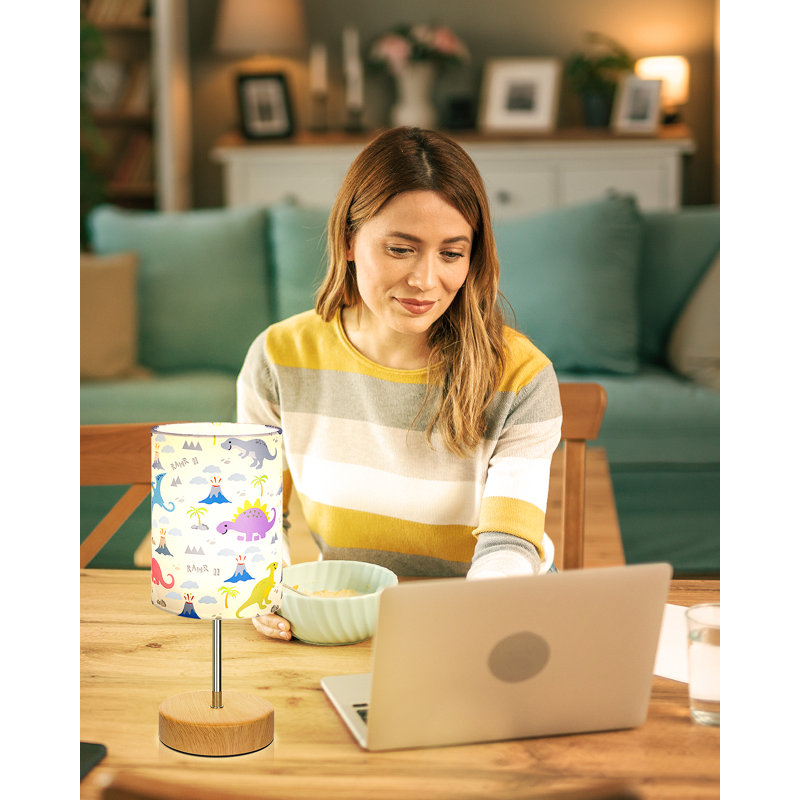Bedside Table Lamp For Bedroom With Dinosaur Pattern