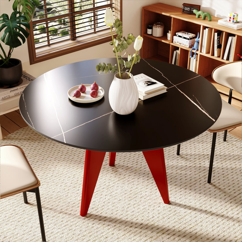Table de salle à manger Beth Modern Minimalist, H 29,5 po x l 39,4 po x P 39,4 po, Noir mat