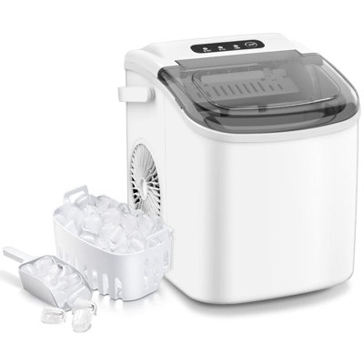 26 Lb.Daily Production Bullet Ice Countertop Ice Maker, Self-Cleaning Ice Makers