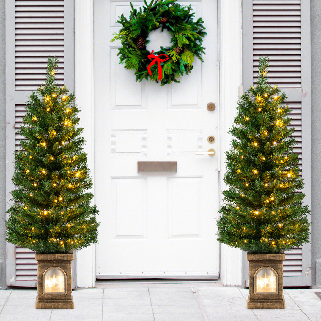 4' Lighted Christmas Tree (Set of 2) The Holiday Aisle®