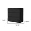  Commode 3 tiroirs noire 33 po