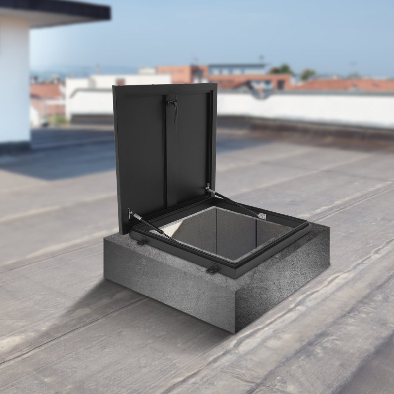 Trappe de sécurité robuste en alliage d'aluminium, Noir, L 27,95 po x H 27,95 po